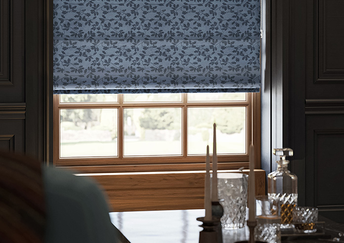 Oak Leaves Velvet, Midnight - Twist&Fit Roman Blind - Image 5